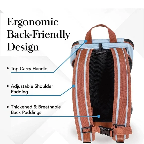 Ibiyaya New Denim Fun LightweightPet Backpack Cat & Dog Carrier, Denim, Small